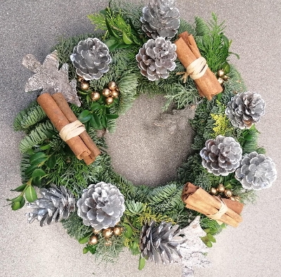 Silver Christmas Door Wreath