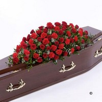 Rose and Carnation Casket Spray   Red *